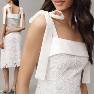 NWT English Factory Sleeveless Tie-Strap Romantic Chic Lace Midi Dress